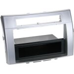 Support autoradio compatible avec toyota corolla verso 04 - 09 - argent 1din avec vide - poche