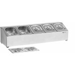 Support  bacs gn 5 bacs gn 1 / 6 couvercles compris