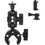 Support cam�ra moto 1 / 4  en aluminium, support action cam avec double rotule 360�, pince de montage ...