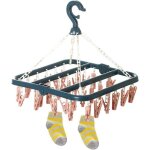 Support chaussettes etendoir, etendoir chaussette avec 32 pinces pour sous v�tements, chaussettes, durable ...