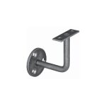 Support �querre pour main courante - hauteur 80mm barreau rond plein de 12mm avec platine - fer forg� ...