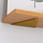 Support d'�tag�re murale triangle flottant, 2 pi�ces en m�tal or 17x13cm, �querre invisible capacit� ...