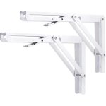 Support d' �tag�re pliable 300mm, 2 pi�ces �querres pliantes charge lourde equerre etagere murale blanc ...