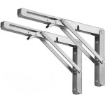 Support d'�tag�re pliable, support gain de place, charni�re de table pliante murale, 20 cm, 2 pi�ces ...