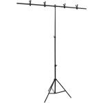 Support de fond en forme de t noir 151x60x(70 - 200) cm