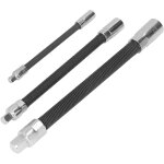 Support magn�tique de perceuse �lectrique en acier � ressort de barre d'extension flexible de 3 pi�ces ...