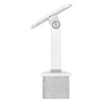 Support main courante articul inox pour carr creux de 40x40x2mm extrieure, garde corps, balustrade, ...