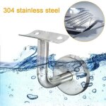 Support main courante inox 304 pour rampe escalier support mural rampe bois argent (4 pi�ces)