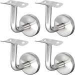 Support main courante inox 304 pour rampe escalier support mural rampe bois argent (4 pices) - lablanc ...