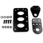 Support en m�tal de montage lat�ral de plaque d'immatriculation de feu arri�re de frein de moto noir