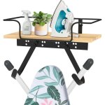 Support mural pour planche � repasser avec grand panier de rangement et crochets solides ? support de ...