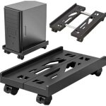 Support pc sous bureau: support d'unit� centrale mobile avec roues verrouillables, antid�rapantes support ...