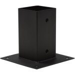 Support plat pour poteau 7x7 cm noir - par pi�ce