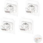 Support rideau sans per�age, crochets adh�sifs, tringle auto - adh�sif lot de 4, convient rideaux et ...