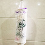 Support de sac en plastique suspendu, organisateur de sac en maille, distributeur de sac poubelle de ...