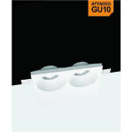 Support de spot encastr� double rond en pl�tre 2 supports de lampe gu10 gs - 24