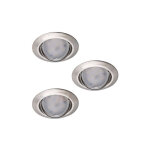 Support spot led encastrable chrome mat 3x10w intérieur gu5. 3 / gu10 ?82mm - blanc chaud 3000k Support spot led encastrable chrome mat 3x10w intérieur gu5. 3 / gu10 ?82mm - blanc chaud 3000k