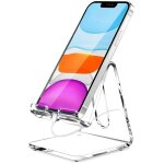 Support de t�l�phone portable en acrylique, support de bureau transparent portable, compatible avec phone15 ...