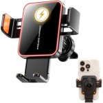 Support telephone voiture induction, 15w chargeur porte crochet de sortie d'air, lumi�re rvb, rotation ...