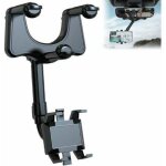 Support telephone voiture retroviseur, 360��rotatif r�tractable support smartphone voiture, support portable ...
