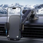 Support telephone voiture, rotation 360� porte telephone voiture ventouse, un bouton de lib�ration support ...