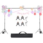 Support de toile de fond r�glable 10 x 10 pieds, portable avec 4 barres transversales, support d'�cran ...