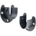 Support de tringle � rideaux en acier inoxydable noir mat ? douilles en u pour installation facile ? ...
