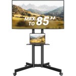 Support tv sur pied avec roulettes, pied tv inclinable et r�glable en hauteur 32 - 85 pouces avec �tag�re, ...