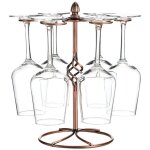 Support de verre � vin de comptoir, pr�sentoir de verres � vin de table autoportant avec 6 crochets, ...