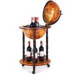 Support a vin globe roulant globe bar sur roulettes pour vin 47 x 47 x 90 cm marron