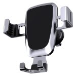 Support voiture par gravit pour smartphone sur grille d'aration, argent
