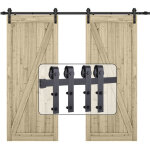 Suspendue coulissante quincaillerie kit de rail porte de grange coulissante kit double porte suspendue ...