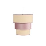 Suspension 3 abat - jour brochet e27 rose 37d - fabrilamp