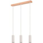 Suspension 3 ampoules lampe de salle  manger en bois - lampe suspendue blanche vintage gu10 lampe de ...