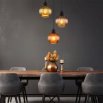 Suspension 3 flammes lampe de table � manger lampe de salon en verre lampe suspendue, verre p�trole, ...