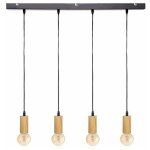 Suspension 4 lampes en m�tal et pin 80x110cm - silumen