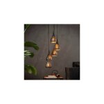 M&s - suspension 5 lampes forme gouttes 15 cm en m�tal noir et bronze - amp