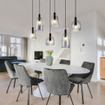 Globo lighting - suspension 6 flammes lampe de table à manger verre fumé lampe de salon lampe suspendue ... Globo lighting - suspension 6 flammes lampe de table à manger verre fumé lampe de salon lampe suspendue ...