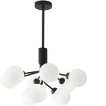 Suspension 9 boules de verre avec douille noire