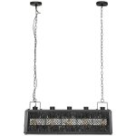 Luminaire suspension 5 lampes en m�tal noir l 93 cm - atmosphera