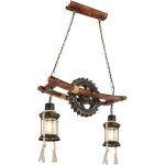 Suspension - abella - marron - bois m�tal - e27 - 14004 - 2 - globo