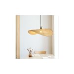Suspension en bambou rotin tiss loft pays lustre chapeau lampe suspendue rglable en hauteur clairage ...