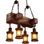 Suspension en bois industriel vintage suspension rétro loft lanterne lustre 4 lumières suspension luminaire ... Suspension en bois industriel vintage suspension rétro loft lanterne lustre 4 lumières suspension luminaire ...