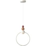 Suspension de chevet circulaire, lampes suspendues en mtal crme avec abat - jour en acrylique blanc, ...