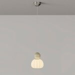 Suspension cr�me � une t�te, petite suspension nordique en verre, suspension led en r�sine pour chambre, ...
