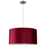 Suspension cylindre en velours bordeaux abat jours diam 50 cm scarlett