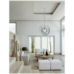 Pro et discount - suspension design en m�tal chrom� avec pampilles en verre plafonnier lustre e27 60 ...