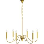 Suspension dor�e � 6 bras ? style chandelier moderne en m�tal - vintessa dor�