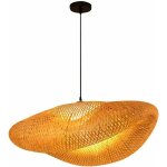 Suspension e27 lustre lumi�re pendentif vintage r�tro lampe pendentif industriel bambou rotin naturel ...