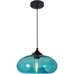 Suspension g�om�trique, plafonnier en verre finition m�tal noir, luminaire suspendu simple pour chambre, ...